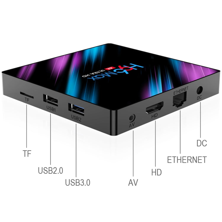 H96 Max-3318 Box TV Android 4K Ultra HD con telecomando, Android 10.0, RK3318 Quad-Core 64bit Cortex-A53, 4GB+64GB, Supporto TF Card / USBx2 / AV / Ethernet, AU Plug, EU Plug, UK Plug, US Plug