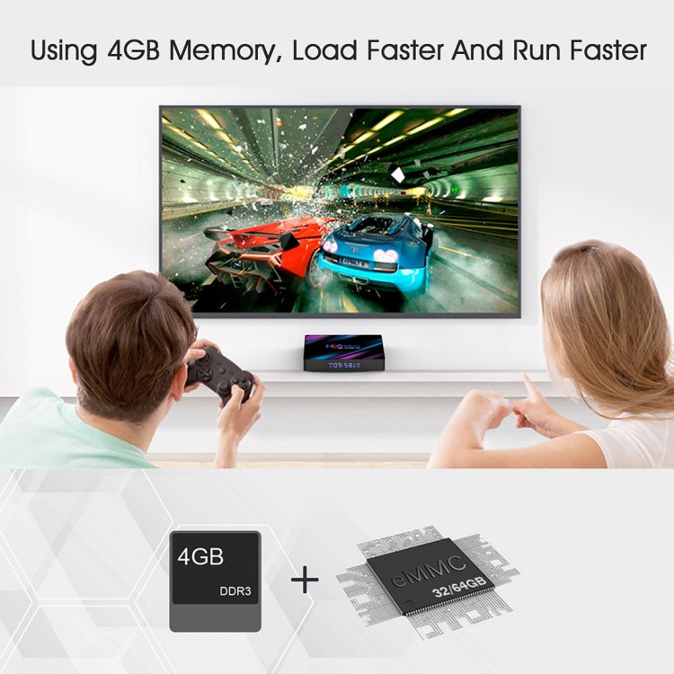 H96 Max-3318 Box TV Android 4K Ultra HD con telecomando, Android 10.0, RK3318 Quad-Core 64bit Cortex-A53, 4GB+64GB, Supporto TF Card / USBx2 / AV / Ethernet, AU Plug, EU Plug, UK Plug, US Plug