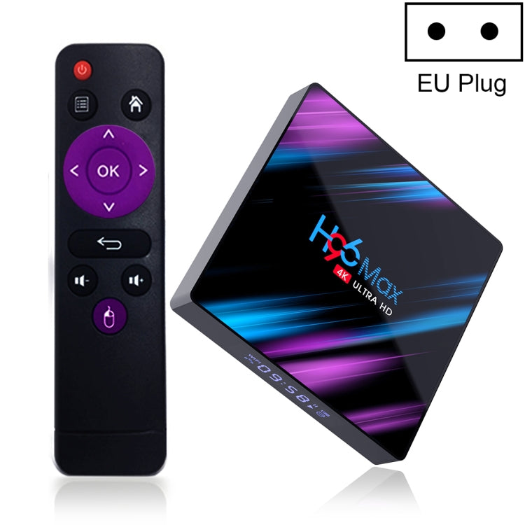 H96 Max-3318 Box TV Android 4K Ultra HD con telecomando, Android 10.0, RK3318 Quad-Core 64bit Cortex-A53, 4GB+64GB, Supporto TF Card / USBx2 / AV / Ethernet, AU Plug, EU Plug, UK Plug, US Plug