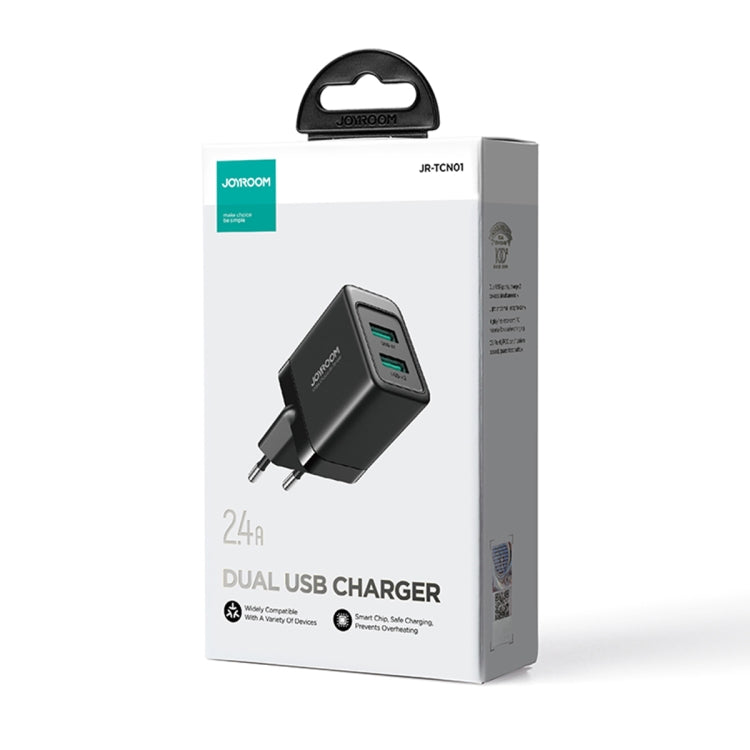 Caricatore USB a doppia porta JOYROOM JR-TCN01 2.4A, EU Plug, UK Plug