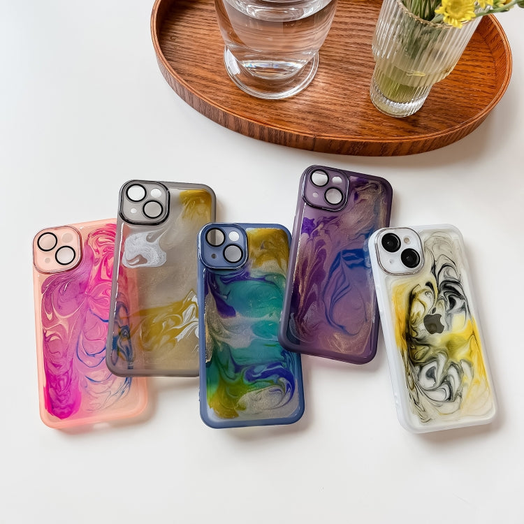 Custodia per telefono in TPU galvanica con pittura a olio, For iPhone 14, For iPhone 14 Pro, For iPhone 14 Plus, For iPhone 14 Pro Max, For iPhone 13