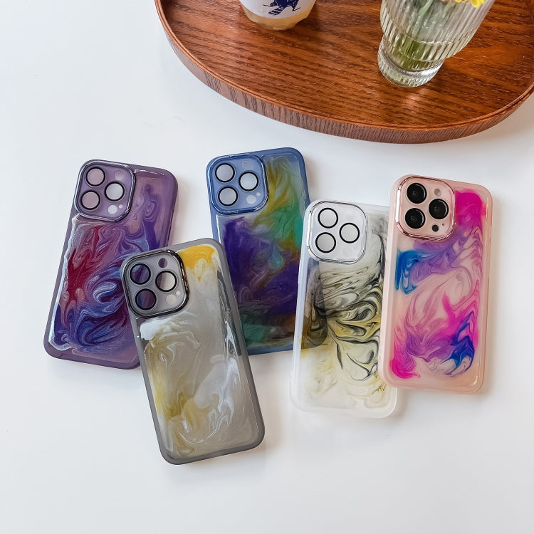 Custodia per telefono in TPU galvanica con pittura a olio, For iPhone 13 Pro, For iPhone 13 Pro Max, For iPhone 12, For iPhone 12 Pro