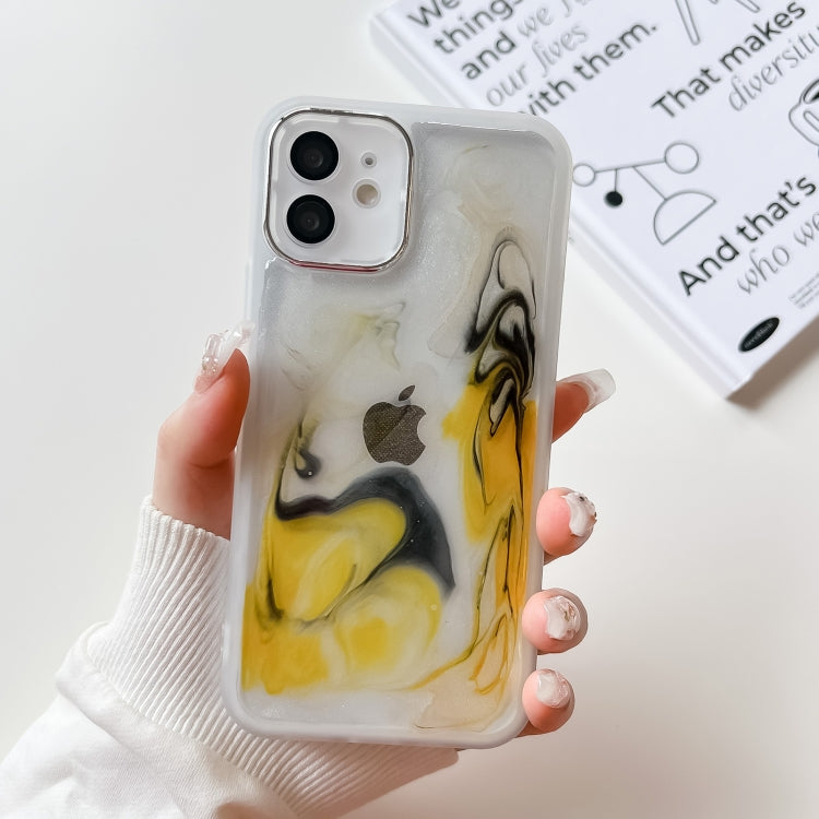 Custodia per telefono in TPU galvanica con pittura a olio, For iPhone 13 Pro, For iPhone 13 Pro Max, For iPhone 12, For iPhone 12 Pro