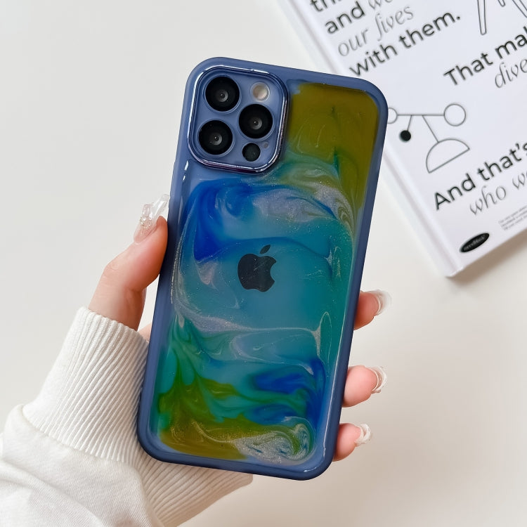 Custodia per telefono in TPU galvanica con pittura a olio, For iPhone 13 Pro, For iPhone 13 Pro Max, For iPhone 12, For iPhone 12 Pro