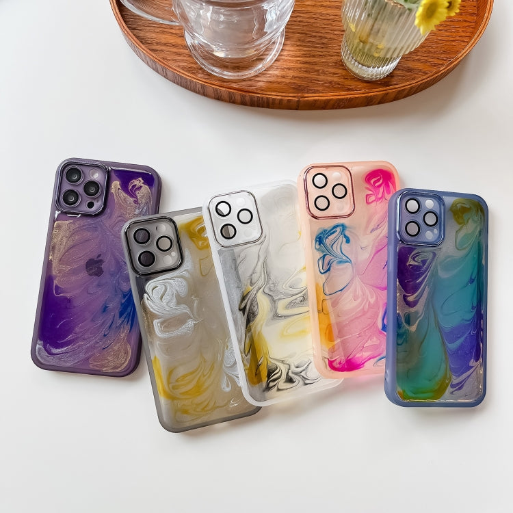 Custodia per telefono in TPU galvanica con pittura a olio, For iPhone 12 Pro Max, For iPhone 11 Pro, For iPhone 11 Pro Max, For iPhone SE 2022/2020 / 8 / 7