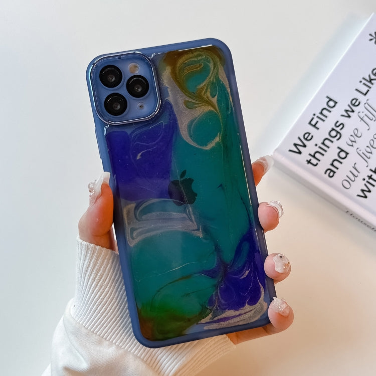 Custodia per telefono in TPU galvanica con pittura a olio, For iPhone 12 Pro Max, For iPhone 11 Pro, For iPhone 11 Pro Max, For iPhone SE 2022/2020 / 8 / 7