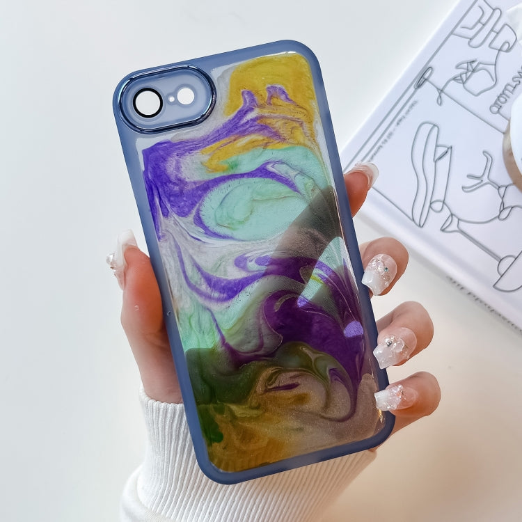 Custodia per telefono in TPU galvanica con pittura a olio, For iPhone 12 Pro Max, For iPhone 11 Pro, For iPhone 11 Pro Max, For iPhone SE 2022/2020 / 8 / 7