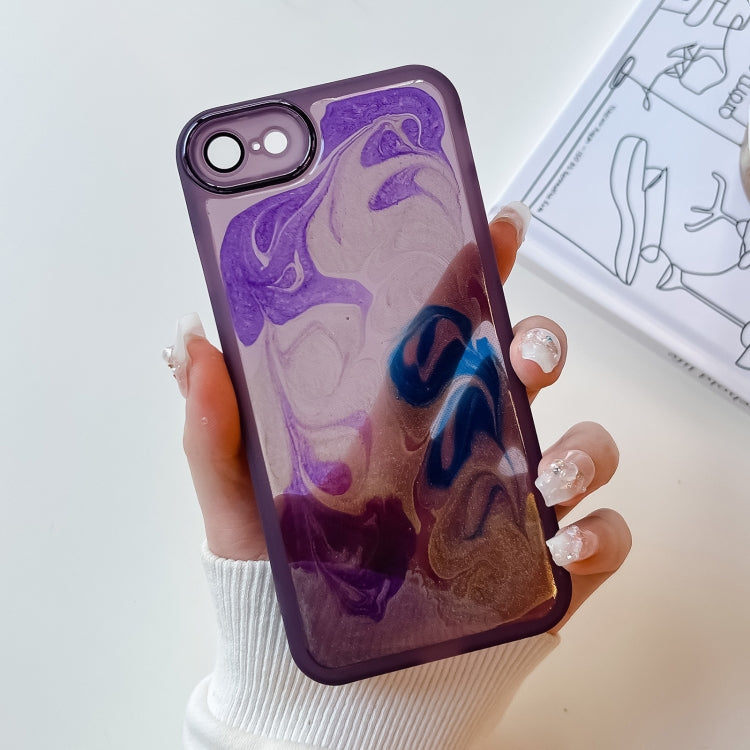Custodia per telefono in TPU galvanica con pittura a olio, For iPhone 12 Pro Max, For iPhone 11 Pro, For iPhone 11 Pro Max, For iPhone SE 2022/2020 / 8 / 7