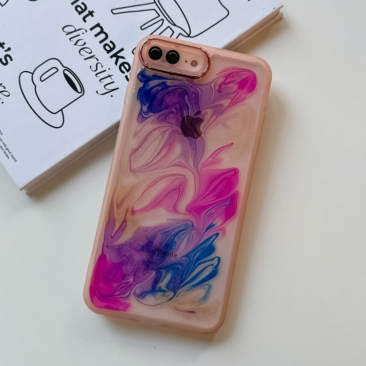 Custodia per telefono in TPU galvanica con pittura a olio, For iPhone 8 Plus / 7 Plus, For iPhone X / XS, For iPhone XS Max, For iPhone XR