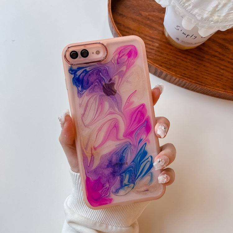 Custodia per telefono in TPU galvanica con pittura a olio, For iPhone 8 Plus / 7 Plus, For iPhone X / XS, For iPhone XS Max, For iPhone XR
