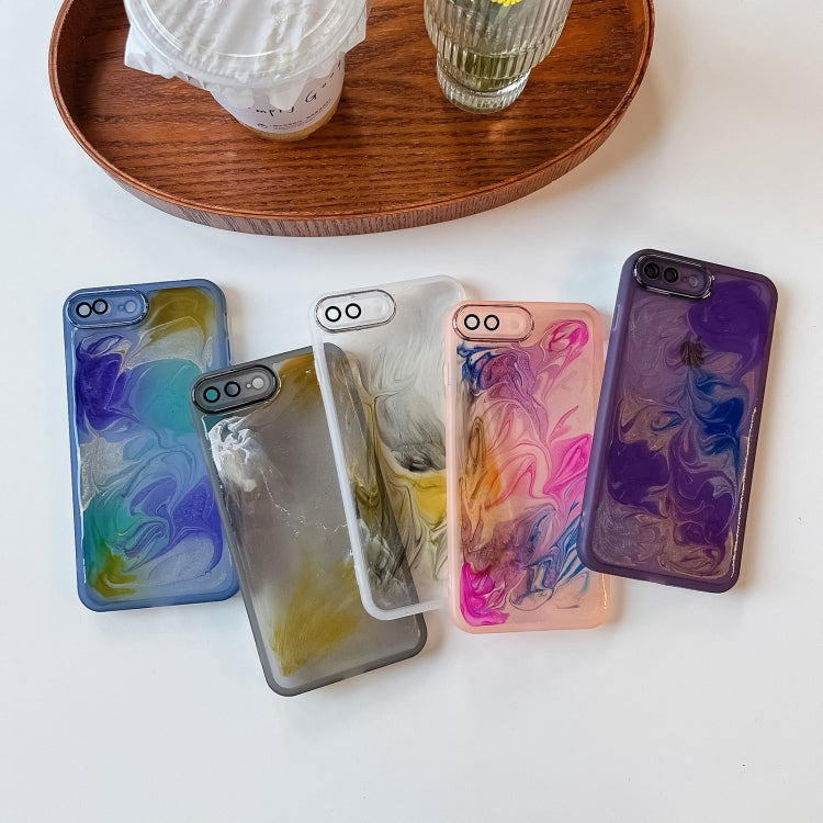 Custodia per telefono in TPU galvanica con pittura a olio, For iPhone 8 Plus / 7 Plus, For iPhone X / XS, For iPhone XS Max, For iPhone XR