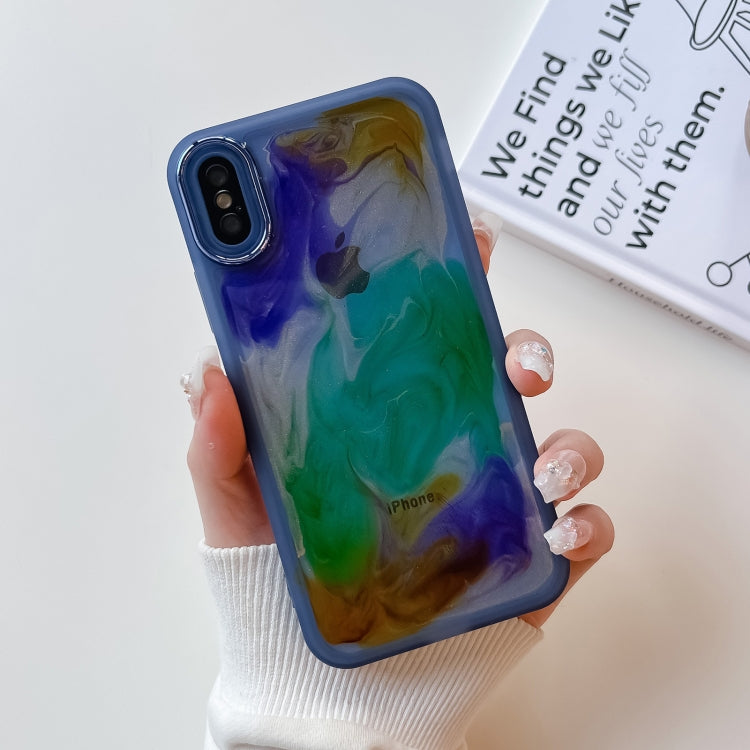 Custodia per telefono in TPU galvanica con pittura a olio, For iPhone 8 Plus / 7 Plus, For iPhone X / XS, For iPhone XS Max, For iPhone XR
