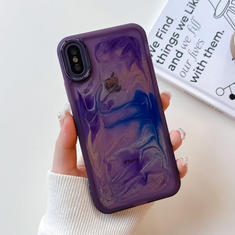 Custodia per telefono in TPU galvanica con pittura a olio, For iPhone 8 Plus / 7 Plus, For iPhone X / XS, For iPhone XS Max, For iPhone XR