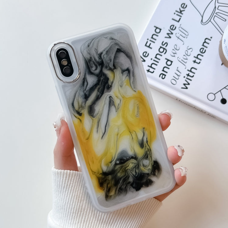 Custodia per telefono in TPU galvanica con pittura a olio, For iPhone 8 Plus / 7 Plus, For iPhone X / XS, For iPhone XS Max, For iPhone XR