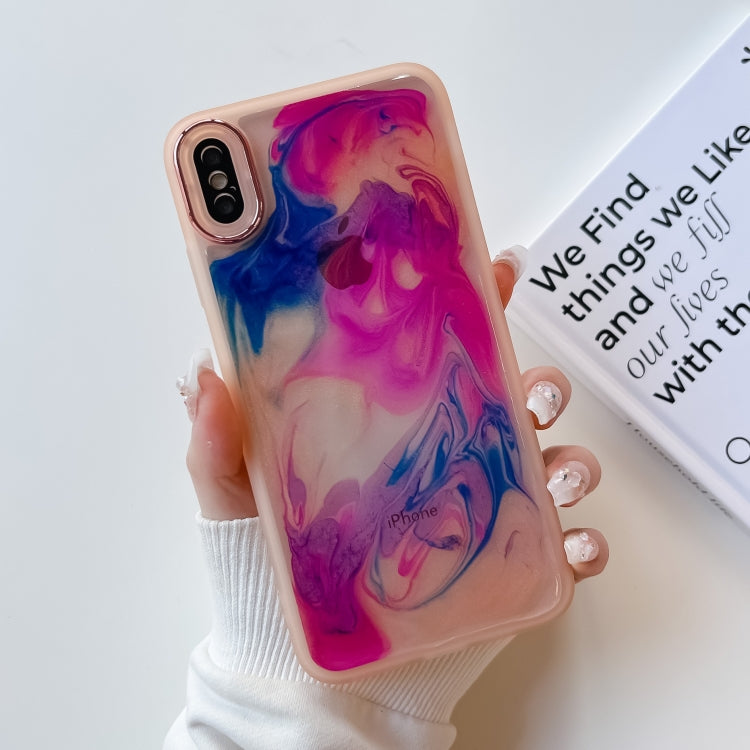 Custodia per telefono in TPU galvanica con pittura a olio, For iPhone 8 Plus / 7 Plus, For iPhone X / XS, For iPhone XS Max, For iPhone XR