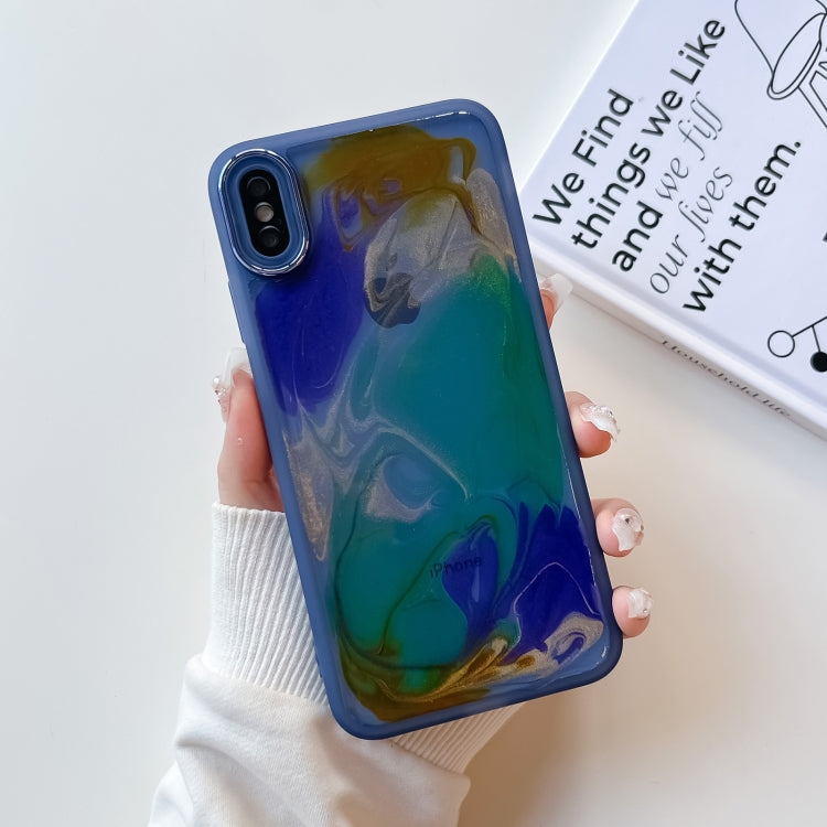 Custodia per telefono in TPU galvanica con pittura a olio, For iPhone 8 Plus / 7 Plus, For iPhone X / XS, For iPhone XS Max, For iPhone XR