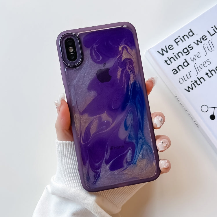 Custodia per telefono in TPU galvanica con pittura a olio, For iPhone 8 Plus / 7 Plus, For iPhone X / XS, For iPhone XS Max, For iPhone XR