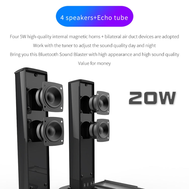 BS-36 20W Multi-Funzione 3D Stereo Surround Altoparlante Bluetooth Subwoofer Soundbar, BS-36