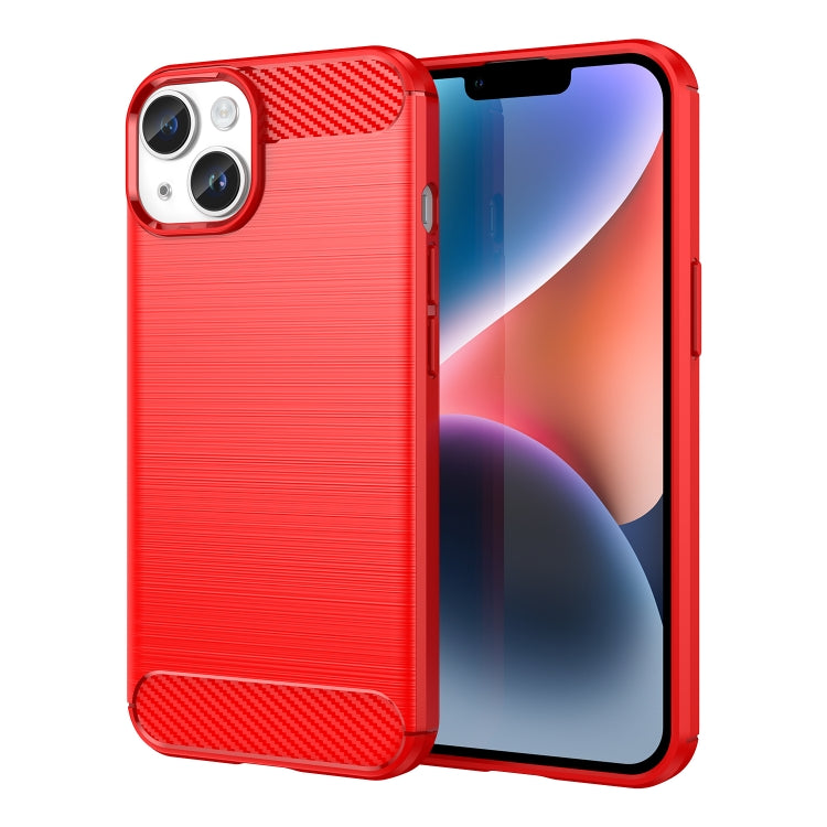 Custodia per telefono TPU in fibra di carbonio con trama spazzolata, For iPhone 15, For iPhone 15 Plus, For iPhone 15 Pro, For iPhone 15 Pro Max