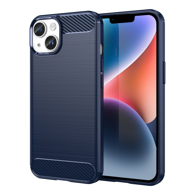 Custodia per telefono TPU in fibra di carbonio con trama spazzolata, For iPhone 15, For iPhone 15 Plus, For iPhone 15 Pro, For iPhone 15 Pro Max
