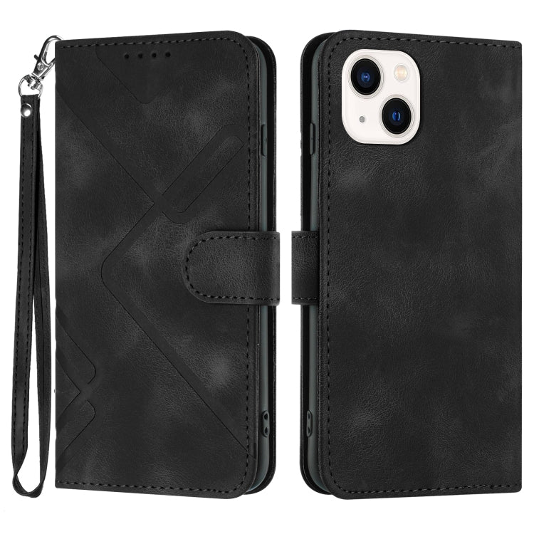Custodia per cellulare in pelle con motivo a linea, For iPhone 14 Plus, For iPhone 14, For iPhone 14 Pro, For iPhone 14 Pro Max