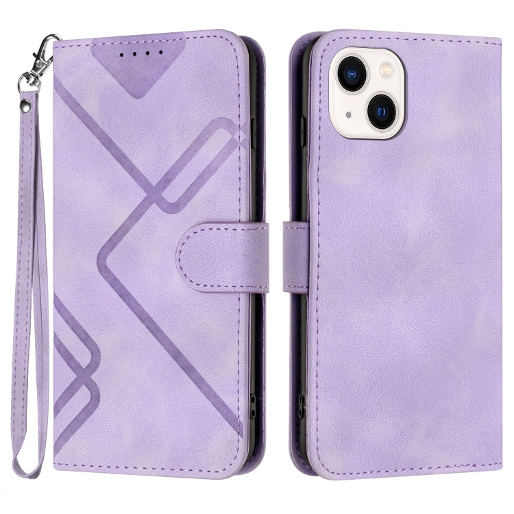 Custodia per cellulare in pelle con motivo a linea, For iPhone 14 Plus, For iPhone 14, For iPhone 14 Pro, For iPhone 14 Pro Max