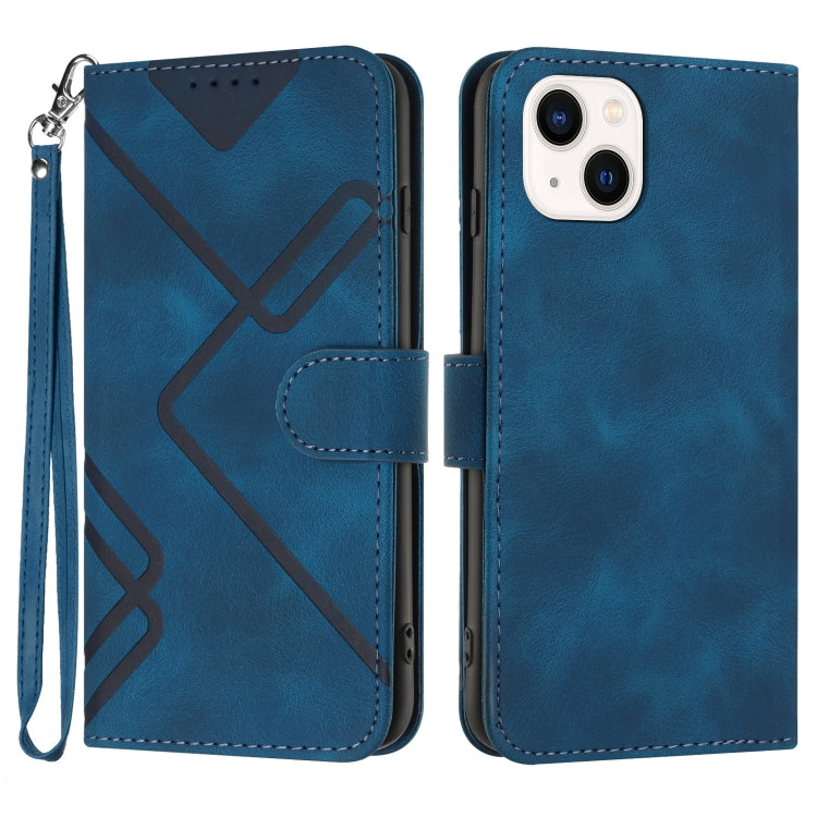 Custodia per cellulare in pelle con motivo a linea, For iPhone 13 mini, For iPhone 12 / 12 Pro, For iPhone 12 Pro Max, For iPhone 12 mini
