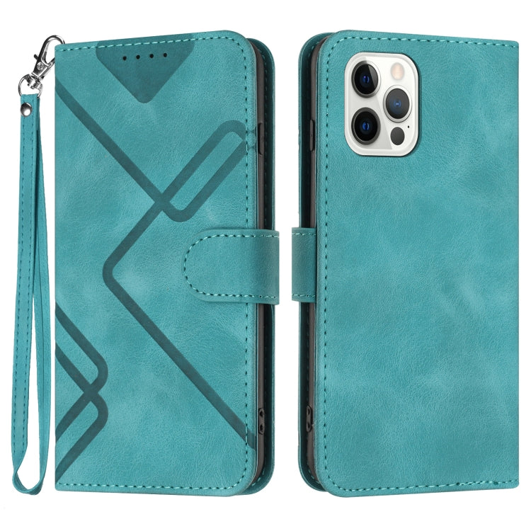 Custodia per cellulare in pelle con motivo a linea, For iPhone 13 mini, For iPhone 12 / 12 Pro, For iPhone 12 Pro Max, For iPhone 12 mini