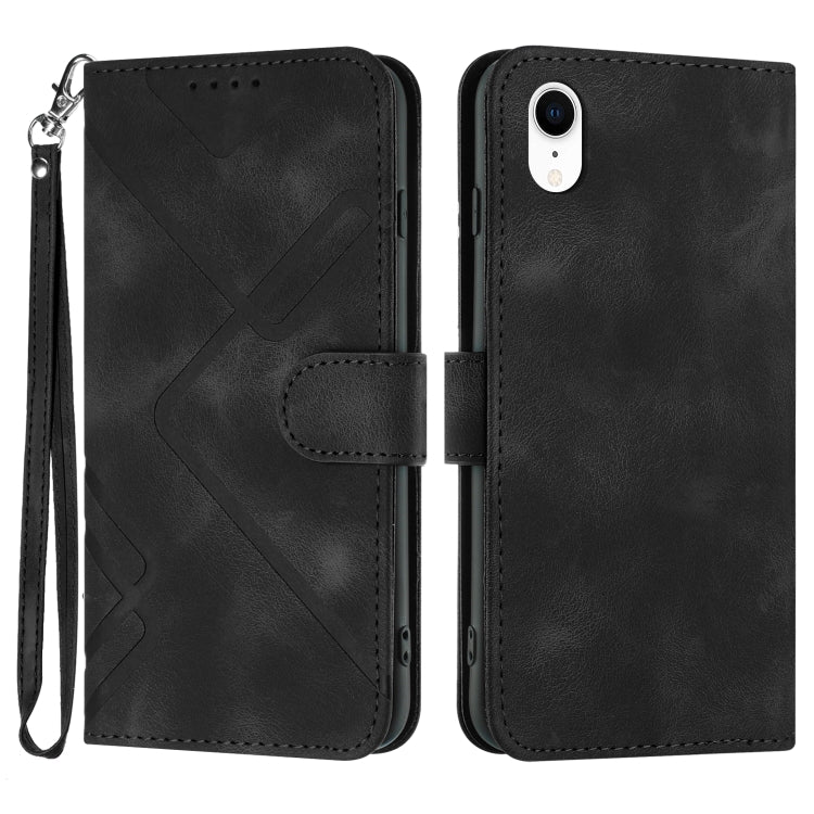 Custodia per cellulare in pelle con motivo a linea, For iPhone XR, For iPhone XS Max, For iPhone 6 Plus/7 Plus/8 Plus, For iPhone 5s / SE