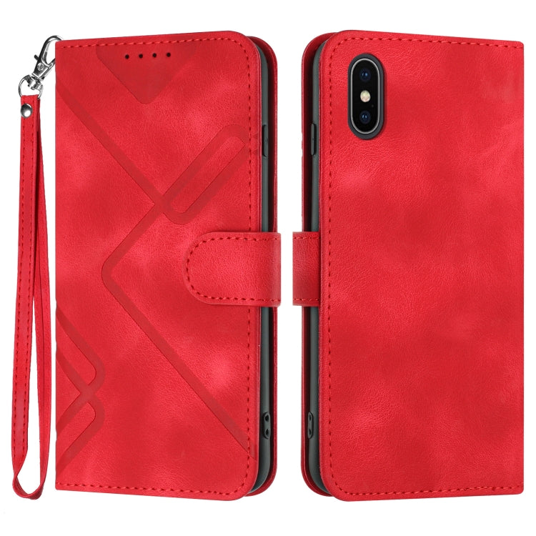 Custodia per cellulare in pelle con motivo a linea, For iPhone 11 Pro Max, For iPhone 11, For iPhone 11 Pro, For iPhone X / XS