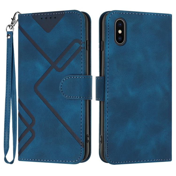 Custodia per cellulare in pelle con motivo a linea, For iPhone 11 Pro Max, For iPhone 11, For iPhone 11 Pro, For iPhone X / XS
