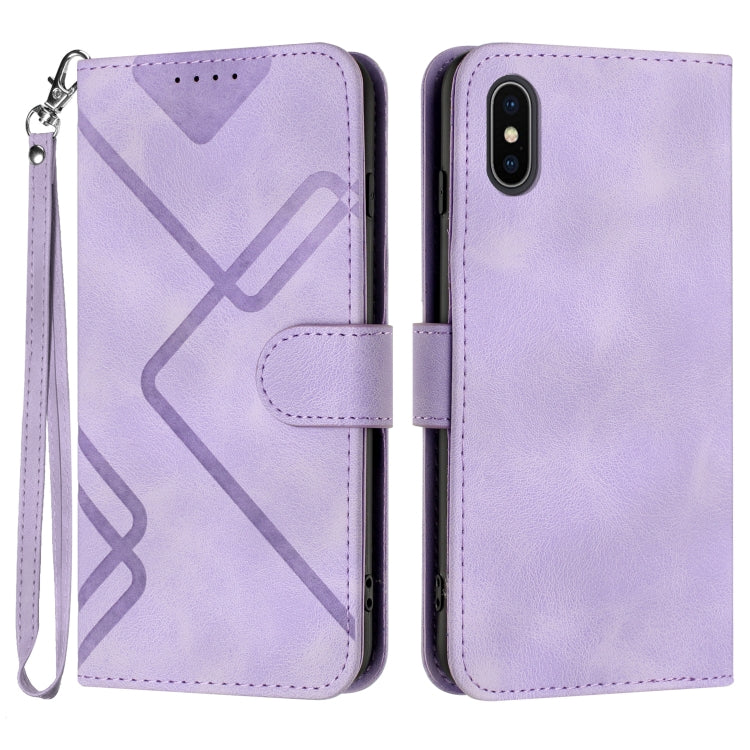 Custodia per cellulare in pelle con motivo a linea, For iPhone 11 Pro Max, For iPhone 11, For iPhone 11 Pro, For iPhone X / XS
