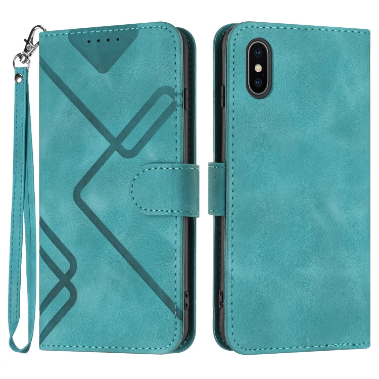 Custodia per cellulare in pelle con motivo a linea, For iPhone 11 Pro Max, For iPhone 11, For iPhone 11 Pro, For iPhone X / XS