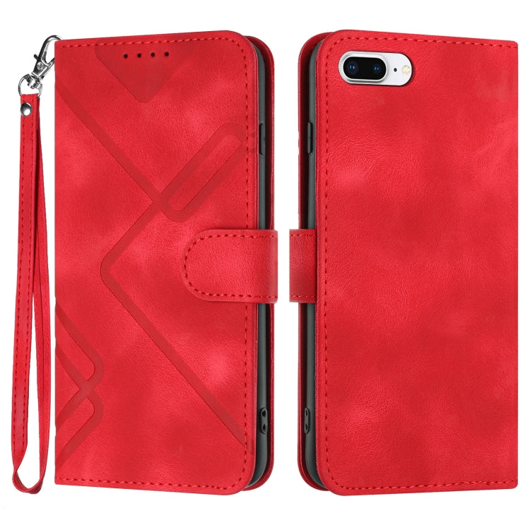 Custodia per cellulare in pelle con motivo a linea, For iPhone XR, For iPhone XS Max, For iPhone 6 Plus/7 Plus/8 Plus, For iPhone 5s / SE