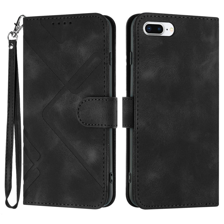 Custodia per cellulare in pelle con motivo a linea, For iPhone XR, For iPhone XS Max, For iPhone 6 Plus/7 Plus/8 Plus, For iPhone 5s / SE
