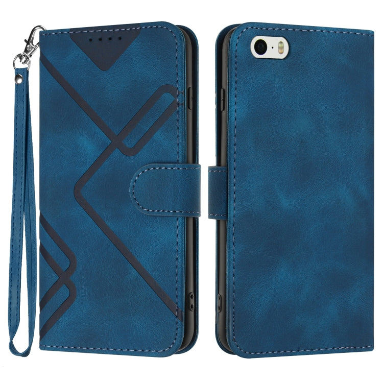 Custodia per cellulare in pelle con motivo a linea, For iPhone XR, For iPhone XS Max, For iPhone 6 Plus/7 Plus/8 Plus, For iPhone 5s / SE