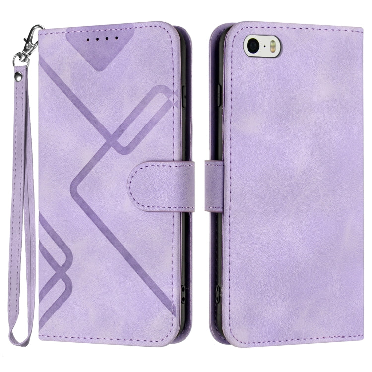 Custodia per cellulare in pelle con motivo a linea, For iPhone XR, For iPhone XS Max, For iPhone 6 Plus/7 Plus/8 Plus, For iPhone 5s / SE