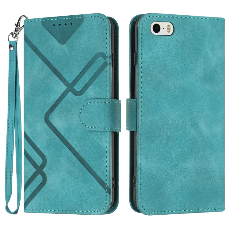 Custodia per cellulare in pelle con motivo a linea, For iPhone XR, For iPhone XS Max, For iPhone 6 Plus/7 Plus/8 Plus, For iPhone 5s / SE