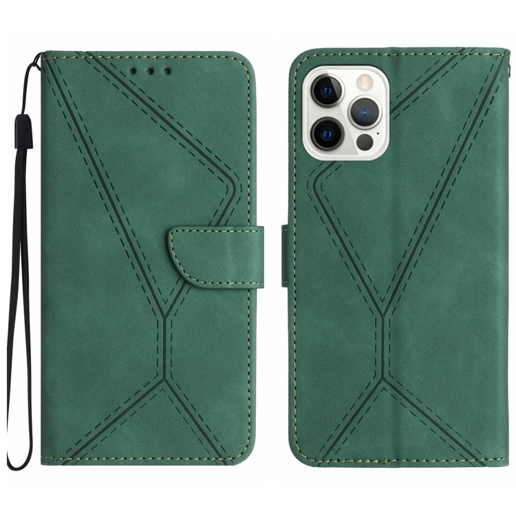 Custodia per telefono in pelle goffrata con cuciture, For iPhone 14, For iPhone 14 Pro, For iPhone 14 Pro Max, For iPhone 13