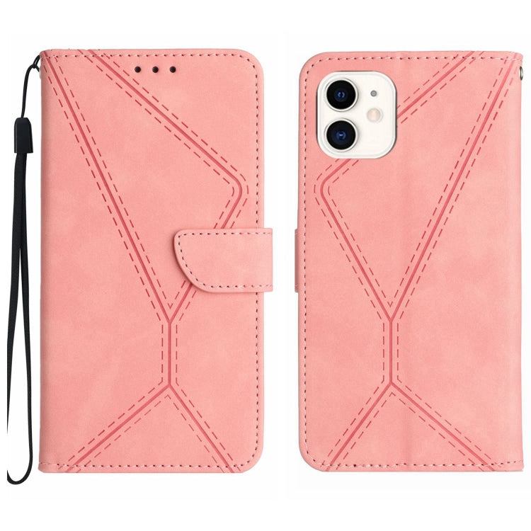 Custodia per telefono in pelle goffrata con cuciture, For iPhone 11, For iPhone 11 Pro, For iPhone 11 Pro Max, For iPhone 14 Plus