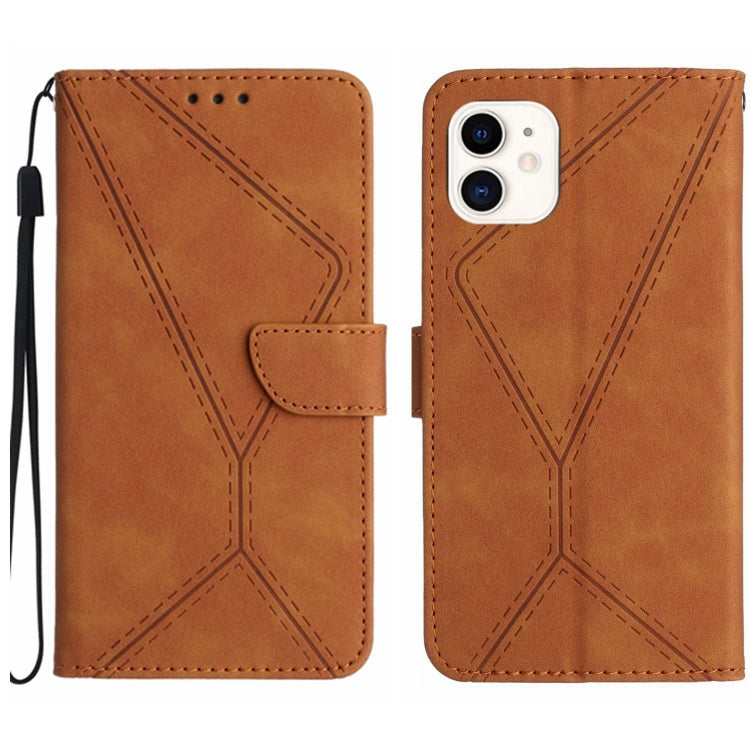 Custodia per telefono in pelle goffrata con cuciture, For iPhone 11, For iPhone 11 Pro, For iPhone 11 Pro Max, For iPhone 14 Plus