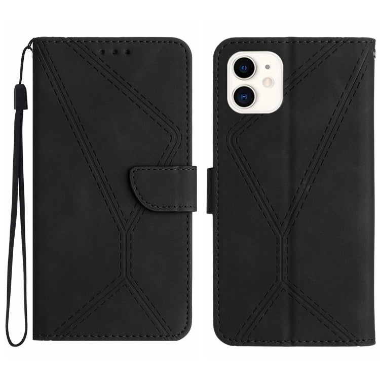 Custodia per telefono in pelle goffrata con cuciture, For iPhone 11, For iPhone 11 Pro, For iPhone 11 Pro Max, For iPhone 14 Plus