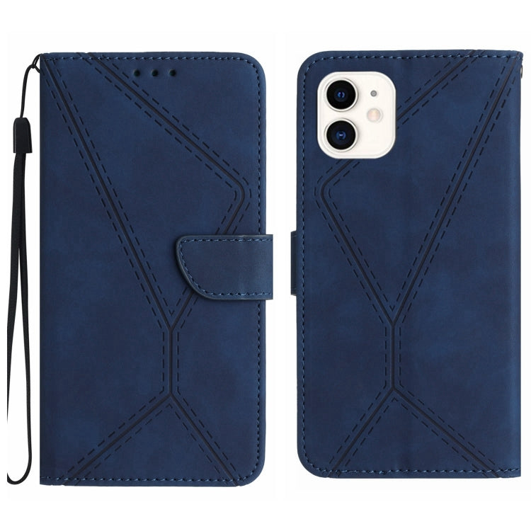 Custodia per telefono in pelle goffrata con cuciture, For iPhone 11, For iPhone 11 Pro, For iPhone 11 Pro Max, For iPhone 14 Plus