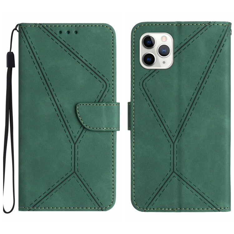 Custodia per telefono in pelle goffrata con cuciture, For iPhone 11, For iPhone 11 Pro, For iPhone 11 Pro Max, For iPhone 14 Plus
