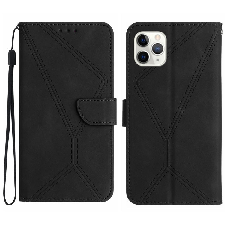 Custodia per telefono in pelle goffrata con cuciture, For iPhone 11, For iPhone 11 Pro, For iPhone 11 Pro Max, For iPhone 14 Plus
