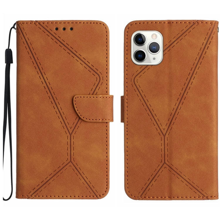 Custodia per telefono in pelle goffrata con cuciture, For iPhone 11, For iPhone 11 Pro, For iPhone 11 Pro Max, For iPhone 14 Plus