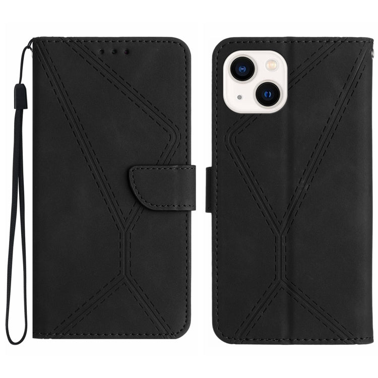Custodia per telefono in pelle goffrata con cuciture, For iPhone 11, For iPhone 11 Pro, For iPhone 11 Pro Max, For iPhone 14 Plus
