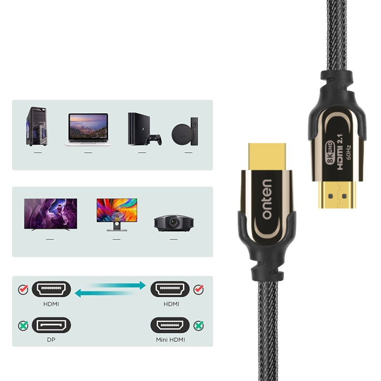 Cavo audio Onten HD180 HDMI 2.1 versione 8K HD, 2m, 3m