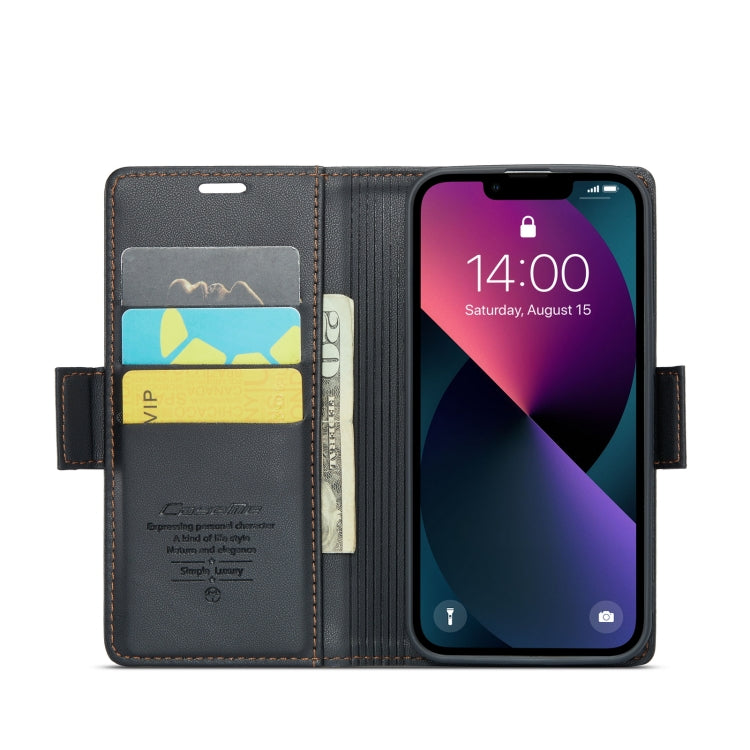 Custodia per telefono in pelle antifurto RFID CaseMe 023 con fibbia a farfalla, For iPhone 14, For iPhone 15 Pro Max, For iPhone 14 Plus, For iPhone 15 Pro