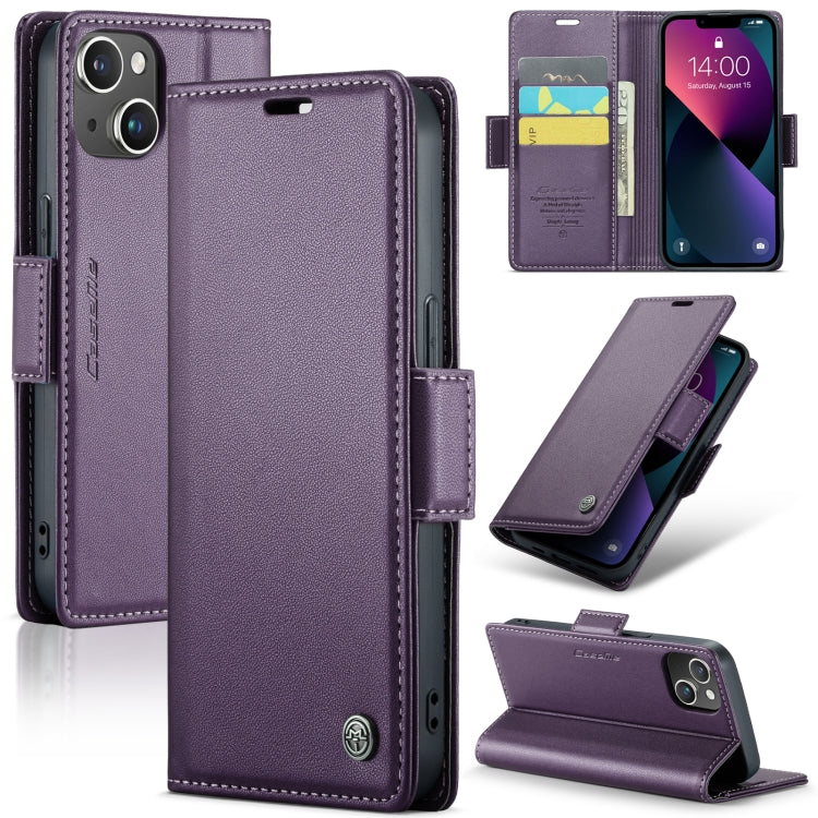 Custodia per telefono in pelle antifurto RFID CaseMe 023 con fibbia a farfalla, For iPhone 14, For iPhone 15 Pro Max, For iPhone 14 Plus, For iPhone 15 Pro